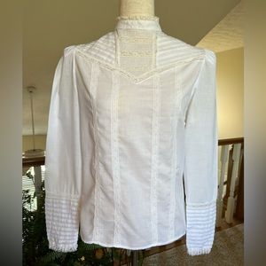 Vintage 1980s Glances by Sue Wong Edwardian Peasant Blouse, Modern Size 6/8
